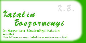 katalin boszormenyi business card